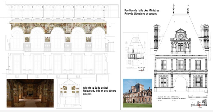 Château de Fontainebleau (77) - Relevés réalisés pour l'ACMH Patrick (…)