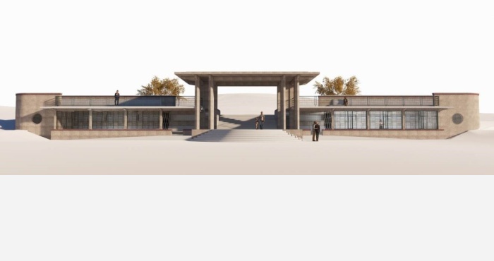 Pavillon de l'aire de jeu - Parc de la Butte du Chapeau Rouge - Paris 19e