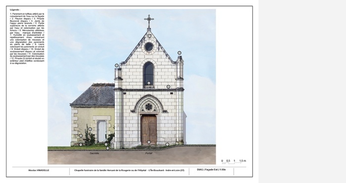 Diagnostic - Elevation - Chapelle funéraire de la famille Hersant de la (…)